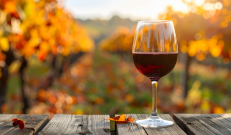 Vino versato nel calice